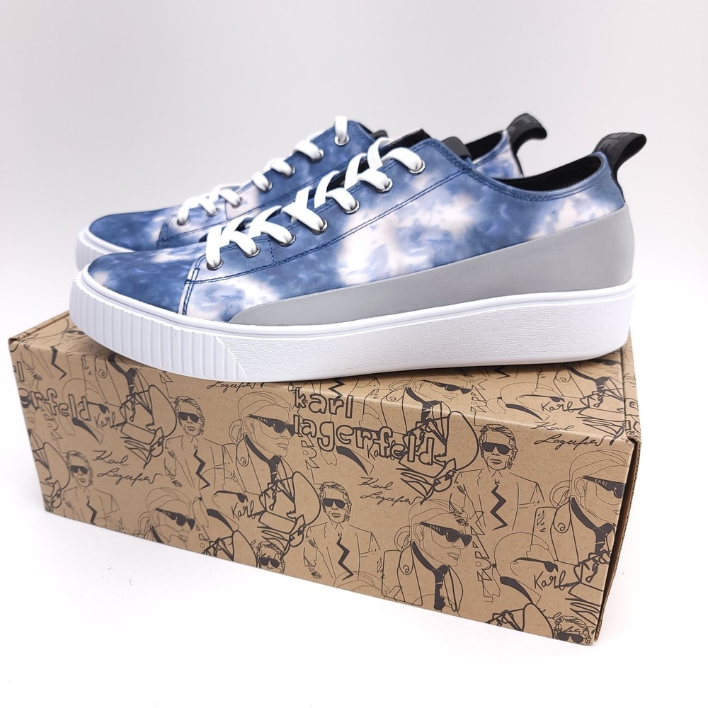 Karl Lagerfeld Paris Mens Size 11 Blue Textile Low Top Sneaker Shoes